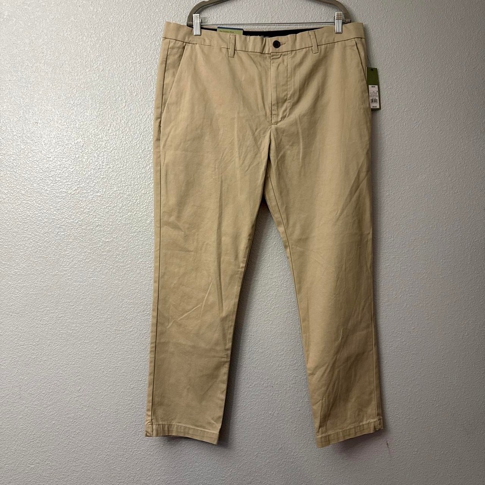 Goodfellow & Co Mens Slim Fit Comfort Wear Chino Pant 38x30 Tan Khaki New